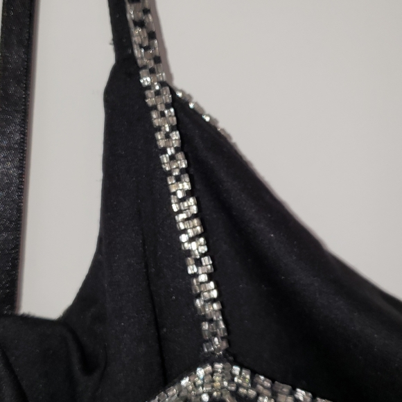 Sue Wong Nocturne Sleeveless Black and Silver Beaded Mesh Mini Dress, Size 4 - Picture 5 of 8